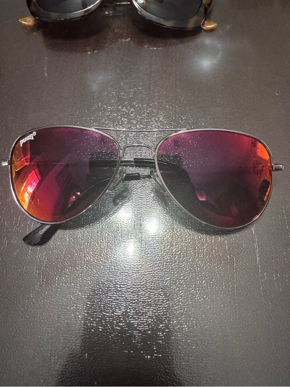 PUGS Sunglasses with Red/Purple Mirrored Lenses